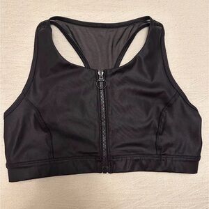 Aritzia Black Zip-Front Sports Bra